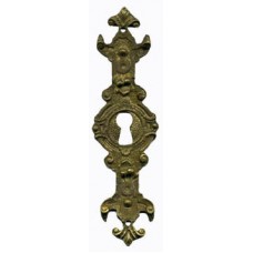 Kulcslyuk címerl, függőleges, sárgarézből, "Gründerzeit", 33X118 mm - 1 db