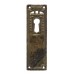 Kulcslyuk címer, függőleges, sárgarézből, "Jugendstil-Art Deco", 27X85 mm - 1 db