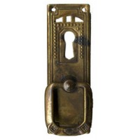 Kulcslyuk címer, függőleges sárgarézből  "Jugendstil-Art Deco" , 27X85 mm - 1 db