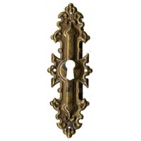 Kulcslyuk címer, függőleges, sárgarézből, "Gründerzeit", 35X115 mm - 1 db