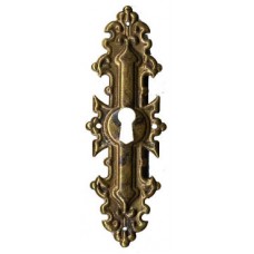 Kulcslyuk címer, függőleges, sárgarézből, "Gründerzeit", 35X115 mm - 1 db