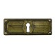Kulcslyuk címer, vízszintes, sárgarézből, "Jugendstil" 97X33 mm - 1 db