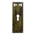 Kulcslyuk címer, függőleges, sárgarézből, "Jugendstil" patinásított, 33X96 mm - 1 db